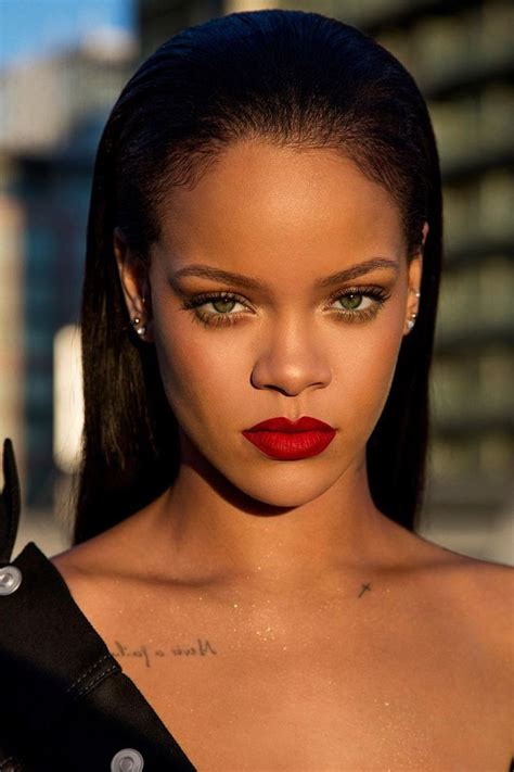 rihanna red lipstick.